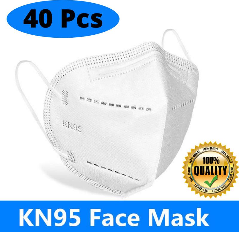 Fabaura N95 5 Layer Reusable Anti - Pollution Breathable Face Mask ( White ) for Men , Women and Kids mask respirator GV601 Reusable, Washable, Water Resistant  (Free Size, Pack of 40)