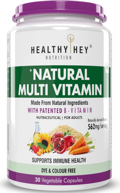 HealthyHey Nutrition 100% Natural Multivitamin from Natural Ingredients  (30 Capsules)