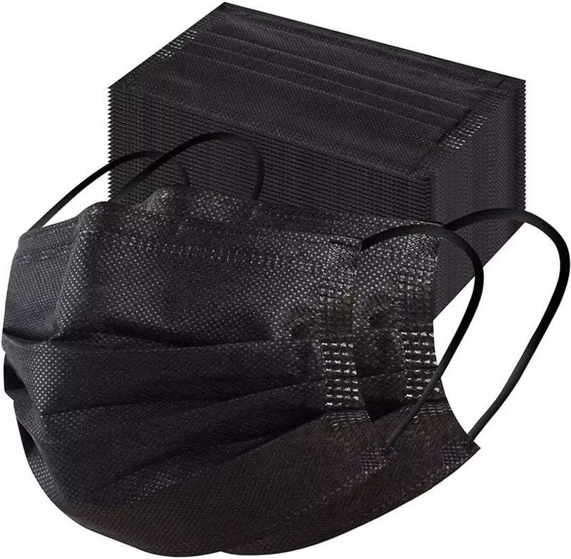 osiris with Adjustable Nose Pin (Black, Pack of 200, 3ply) Water Resistant, Non-Washable, Non-Reusable Surgical Mask With Melt Blown Fabric Layer  (Black, Free Size, Pack of 200, 3 Ply)