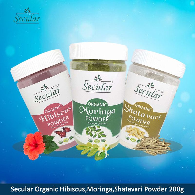 Secular Organic Herbal Powders For Balanced Diet  (3 x 200 g)