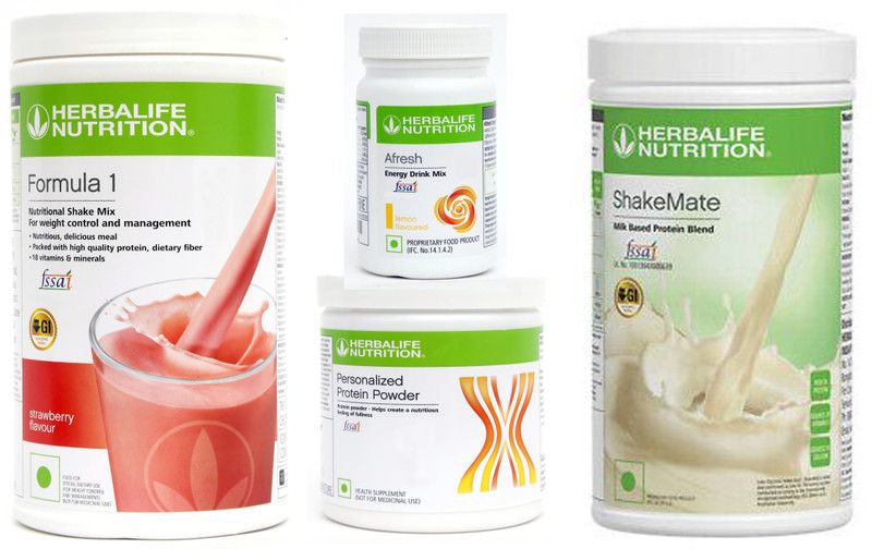 Herbalife Nutrition Formula 1 Strawberry + Protein Powder 200 Gram + Afresh Lemon + Shake Mate Protein Shake  (1250 g, Strawberry, Lemon)