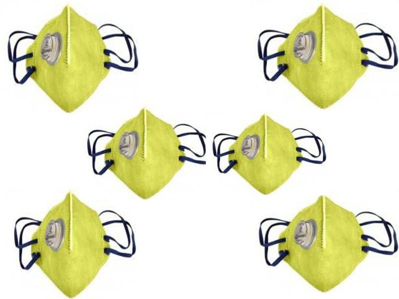 psu NEW Venus Anti-Pollution Best Quality Mask V410V ( Yellow ) Respirator PACK OF 6  (Free Size, Pack of 6)