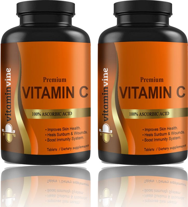 Vitaminvine 100% Vitamin C Tablets for Glowing Skin (K273)  (2 x 60 Tablets)