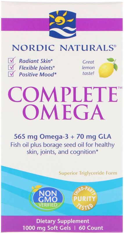 Nordic Naturals Complete Omega, Lemon, 1,000 mg, 60 Soft Gels  (60 No)