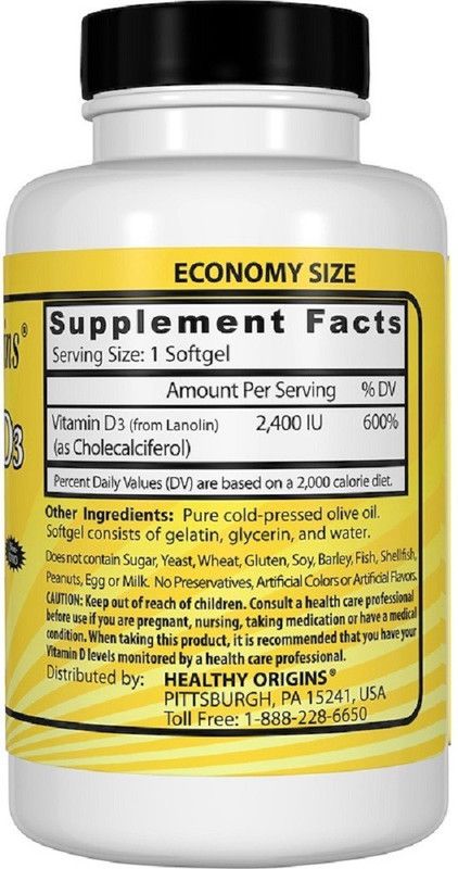 Healthy Origins Healthy Origins, Vitamin D3, 2,400 IU,  (360 No)