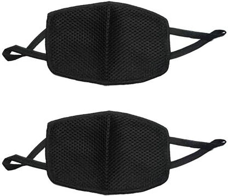 VOCADO Reusable Anti-dust Anti-Pollution Masks Respirator (2 Piece) Unisex Reusable Pollution Mask Black Set 2  (Black, Free Size, Pack of 1)