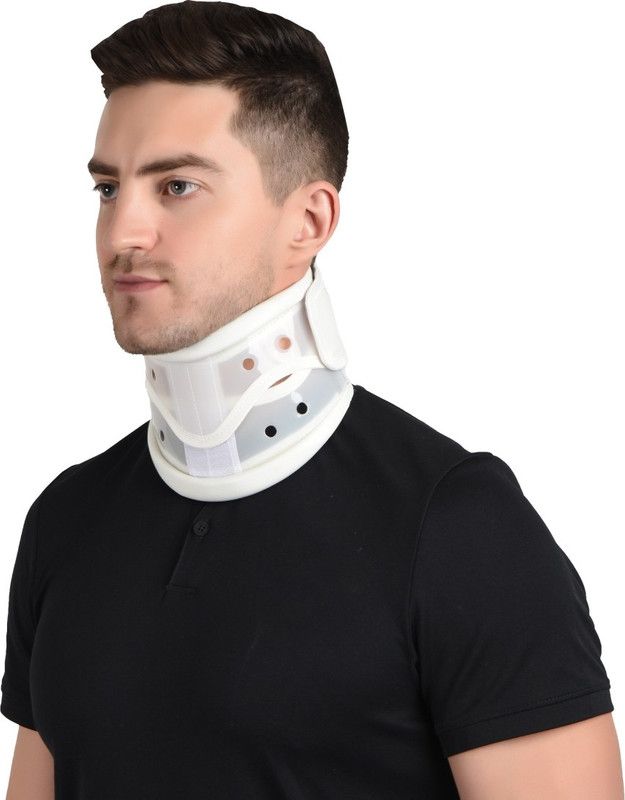 AccuSure Hard Cervical Collar Adjustable Neck Brace (Immobilization, Comfort) Neck Support  (White)