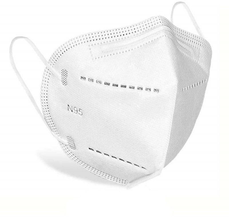 DR VAKU Ultra Soft N95 Face Mask with 5 Layer Anti Pollution, Anti Virus Protection for Men, Women, & Kids Adjustable Nose Clip, Stretchable Loops for a Comfortable Fit Reusable, Washable  (White, Free Size, Pack of 10)