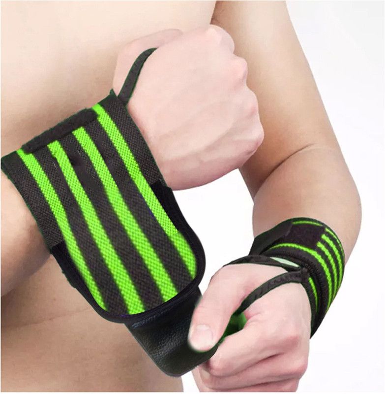 COOL INDIANS PROFESSIONAL GRADE wrist wrap for gym WITH THUMB LOOPS Wrist Support  (Green, Black)