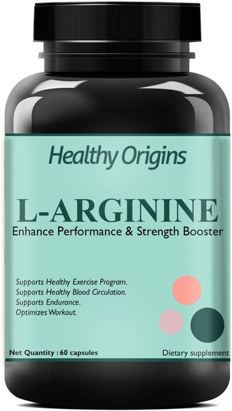 Healthy Origins Nutrition L Arginine 1000mg Supplement, Nitric Oxide Supplement for Muscle Growth Pro  (60 No)