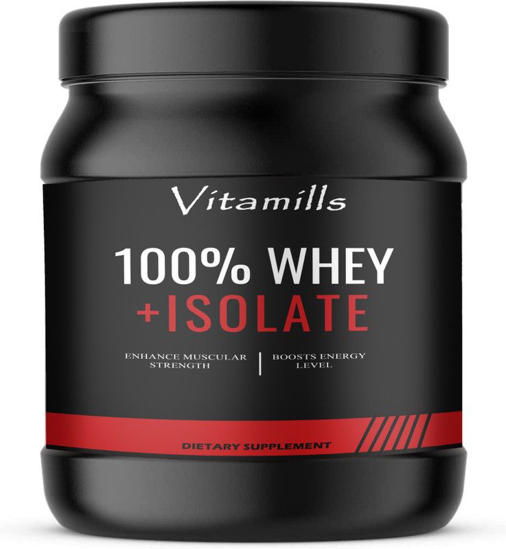 Vitamills Nutrition 100% Whey Protein Isolate Supplement Powder (S479) Pro Whey Protein  (600 g, Strawberry)