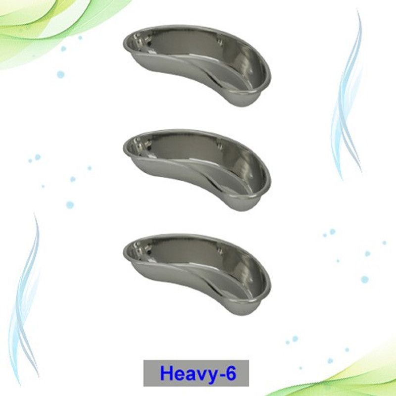 Ambygo Shallow stainless steel kidney shaped Kidney Heavy Tray Reusable & Autoclavable Reusable Medical Tray