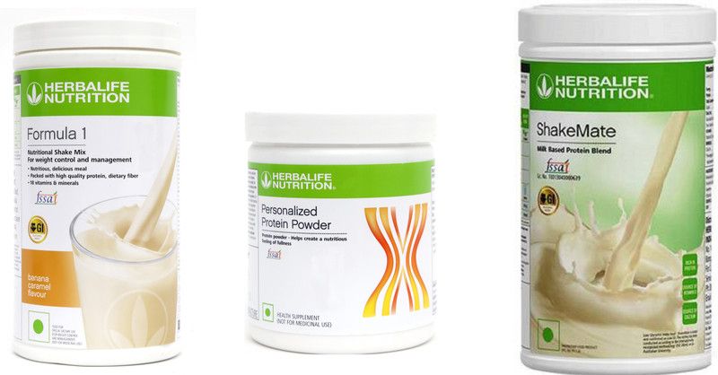 Herbalife Nutrition Formula1 Banana (500gm) + Protein (200gm) + Shake MATE (500gm) Set of 3 Piece Plant-Based Protein  (1200 g, banana)