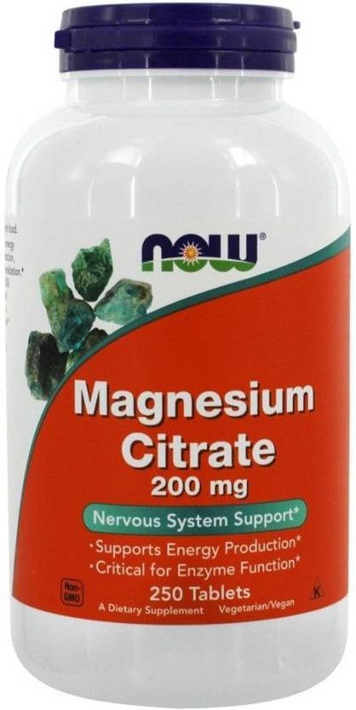 Now Foods Magnesium Citrate 200mg 250 Tablets  (250 No)