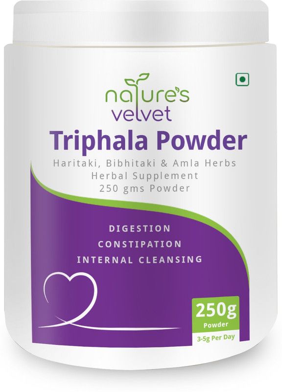 nature's velvet natures velvet Triphala Powder (Haritaki, Bibhitaki & Amla Herbs) 250g Pack of 1  (250 g)