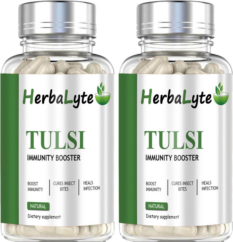 HERBALYTE Tulsi Immunity Booster Capsules for Men & Women (G44) Pro  (2 x 60 Capsules)