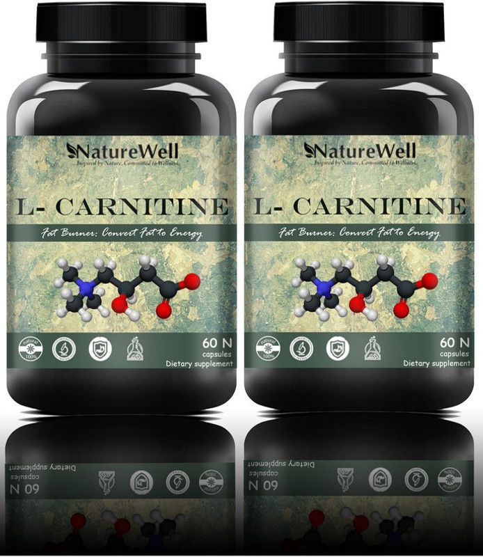 Naturewell L Carnitine L Tartrate - Fat Burner, Boost Energy (120N P) Ultra  (2 x 60 No)