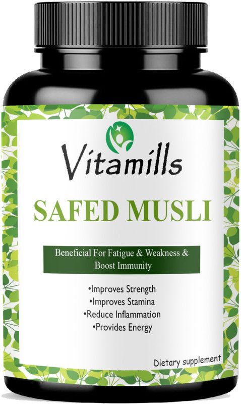 Vitamills Safed Musli, safed musli capsule, testosterone booster for men Premium  (30 Capsules)