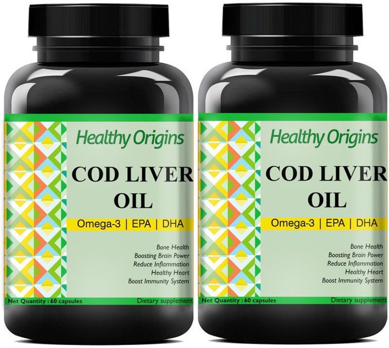 Healthy Origins Nutrition Cod Liver Oil Capsules (Pack Of 2) Ultra  (2 x 60 No)
