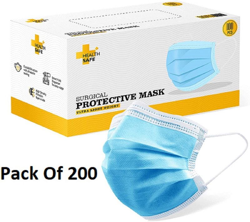 AV CART Ultra Light Weight Surgical Face Mask Light Weight Surgical Face Mask Surgical Mask  (Free Size, Pack of 200, 3 Ply)