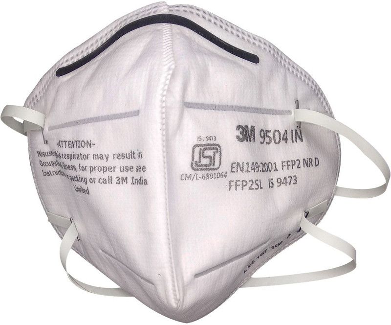 3M 9504 IN ISI Approved Anti-Pollution Valve Mask with Adjustable Nose Clip | Self Design, Washable Reusable, Washable  (White, Free Size, Pack of 1)