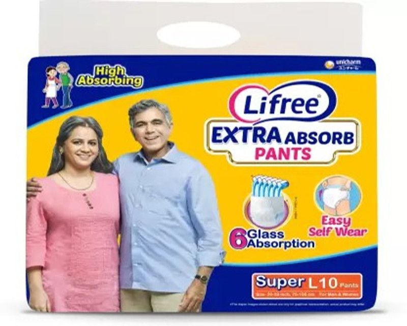 LIFREE Adult Pant Style Diaper Size L Set of 1 packs, 10 pices Adult Diapers - L  (10 Pieces)