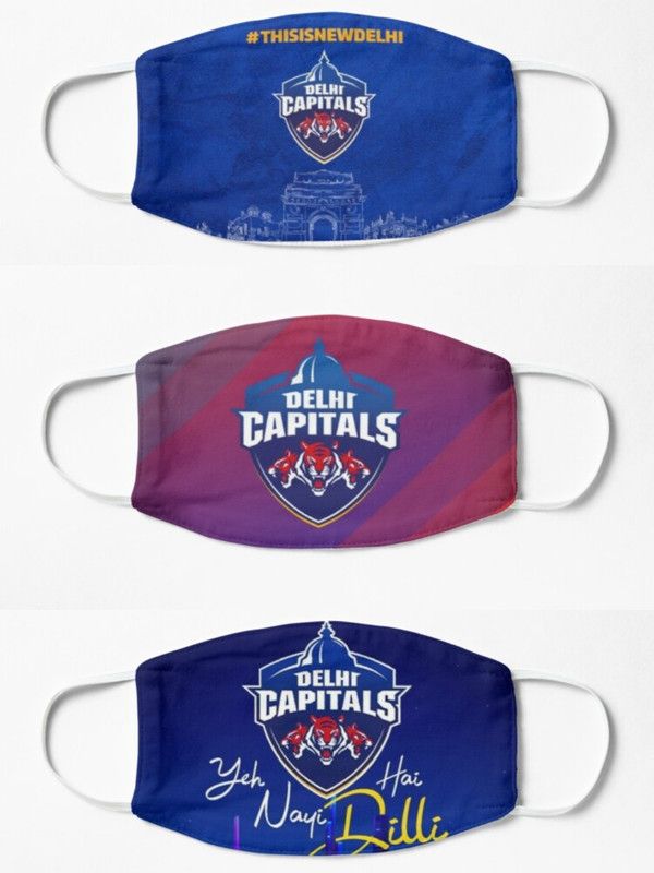 ELEGANT FOX Delhi Capital face mask Reusable, Washable Cloth Mask  (Multicolor, Free Size, Pack of 3)