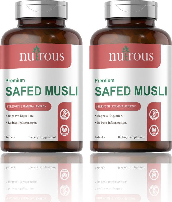 Nutrous Safed Musli, safed musli Tablets, testosterone booster for men (G263)  (120 Tablets)