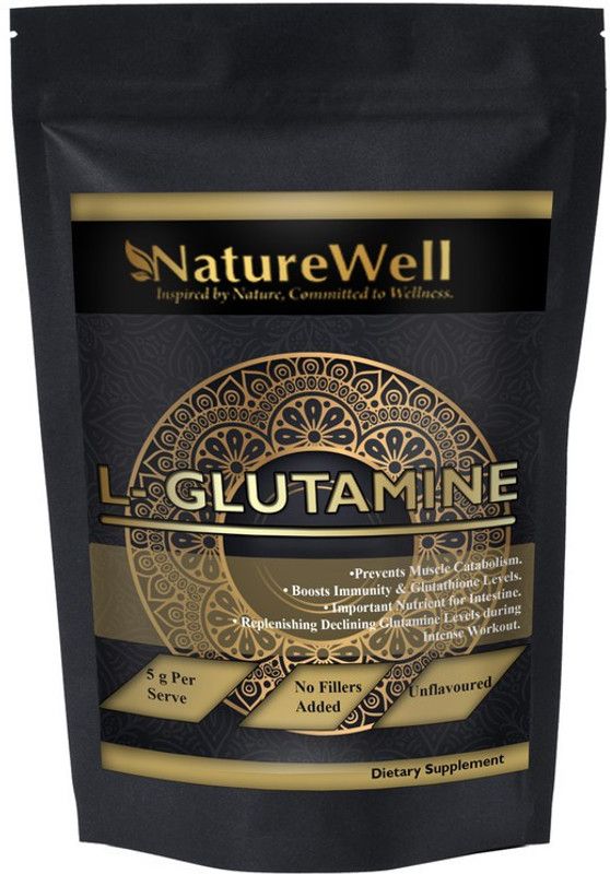 Naturewell L-Glutamine for muscle growth and recovery (G128) Advanced Glutamine  (200 g, Mixed Fruit)