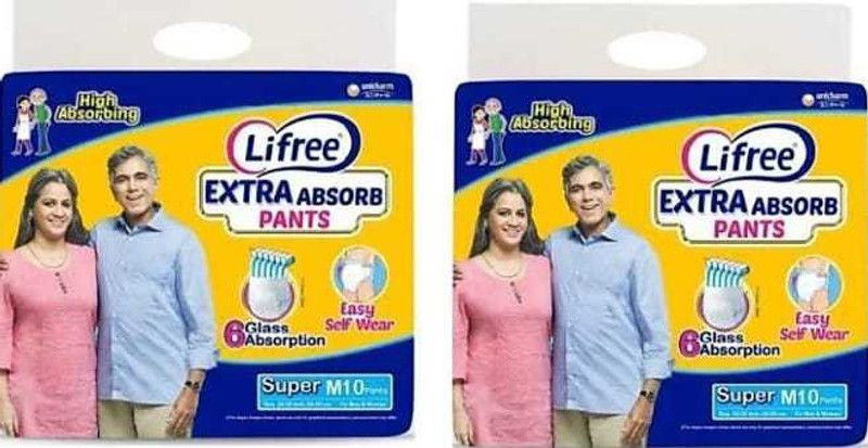 LIFREE Medium -10 Pack of 2 Adult Diapers - M  (20 Pieces)