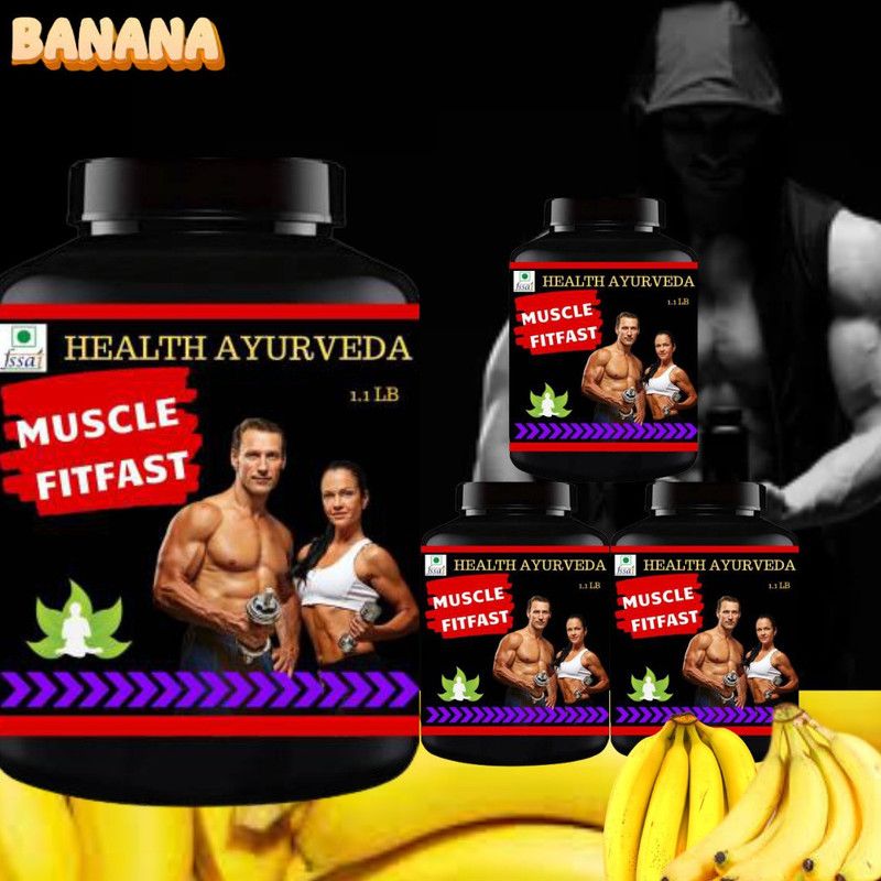 Secure Healthcare Muscle Fitfast, Men's Weight Gainer Supplement, Flavor Banana, Pack of 4 Whey Protein  (500 g, Banana)