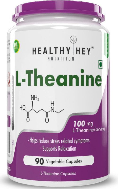 HealthyHey Nutrition L-Theanine 100mg- Support Relaxation - 90 Vegetarian Capsules  (90 No)