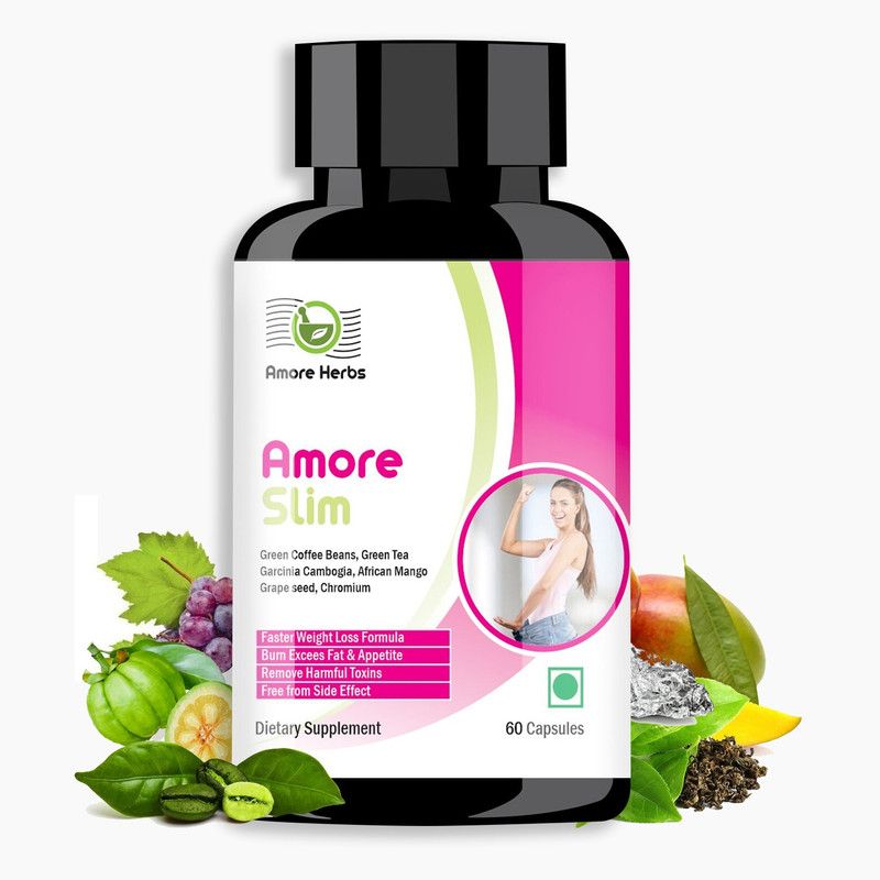 Amore Herbs Slim Weight Loss Capsules, Metabolism Booster & Weight Management Supplement  (60 Capsules)