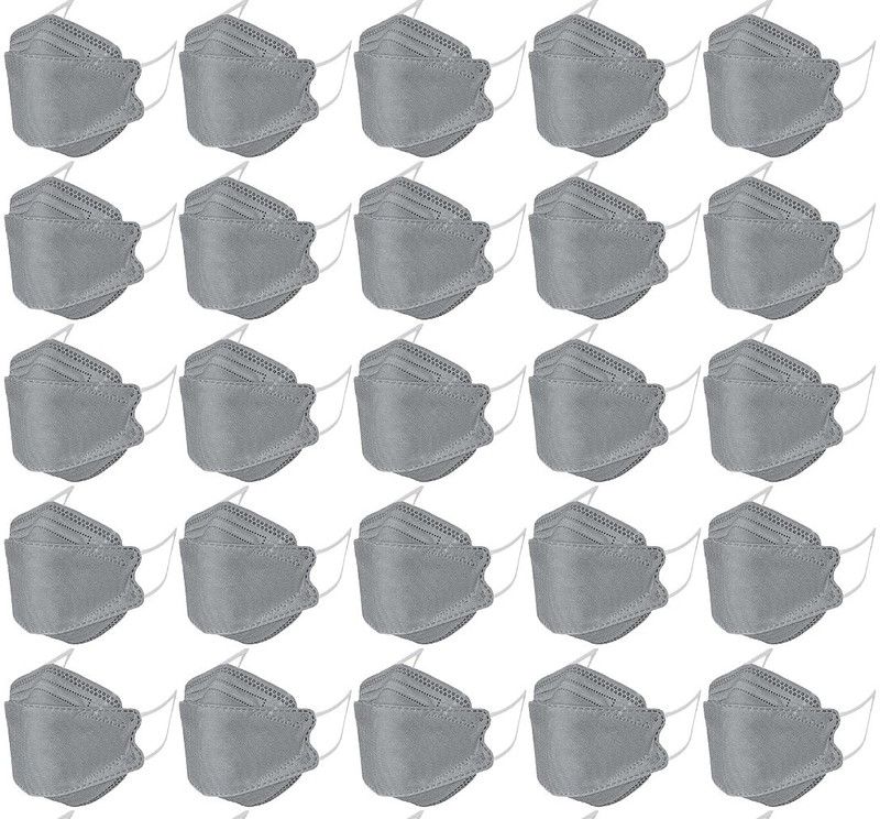 Laxmi synthetics pack of 25 grey, KF-94 N95 Face Mask and Pollution Mask pack of 25 grey, KF-94 N95 Face Mask and Pollution Mask Reusable  (Grey, Free Size, Pack of 25)