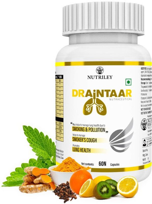 CRD Ayurveda Daintaar Lungs Health Detox Cleaner Anti-Smoking Capsules with Vitamin C (60 Caps)  (60 Tablets)