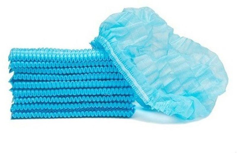 Trendmakerz Blue Disposable Stretchable Non Woven Surgical Cap (Pack of 40) Surgical Head Cap  (Disposable)