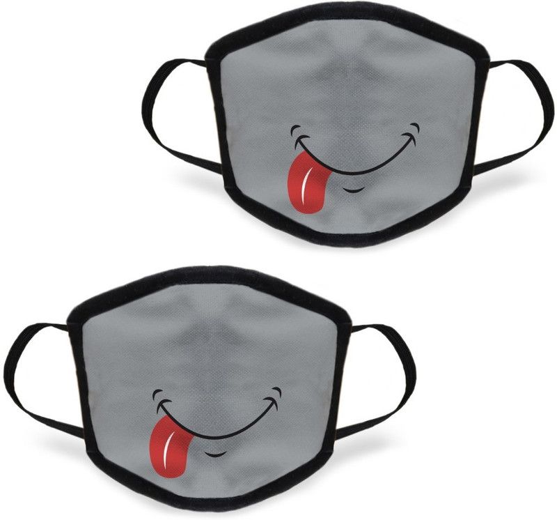 Indigifts PRINTED FASHIONABLE MASK-DMKPMBK02OVMM-FXP20005 Cloth Mask  (Free Size, Pack of 2)