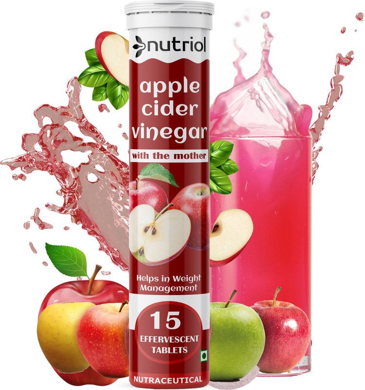 Nutriol Apple Cider Vinegar for Weight Loss Tablet Effervescent Ultra  (15 Tablets)
