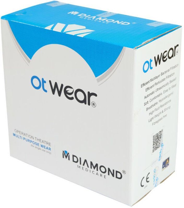 ot wear 1010 Surgical Mask With Melt Blown Fabric Layer  (Free Size, Pack of 50, 3 Ply)