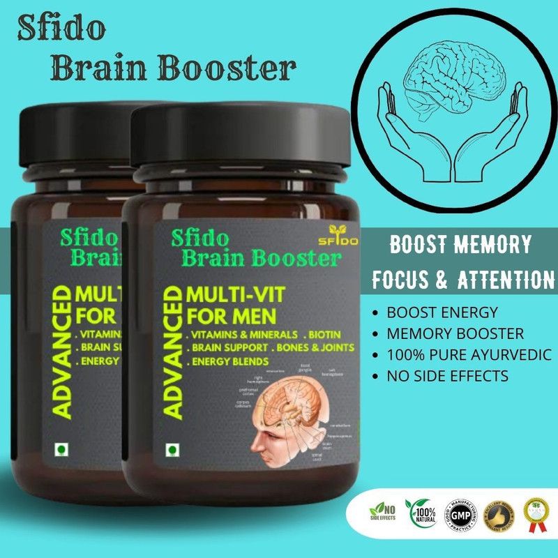 Health Ayurveda Sfido Brain Booster, Immunity Strength, Sharp Brain, Vitamin, Capsule, Pack of 2  (2 x 15 Capsules)