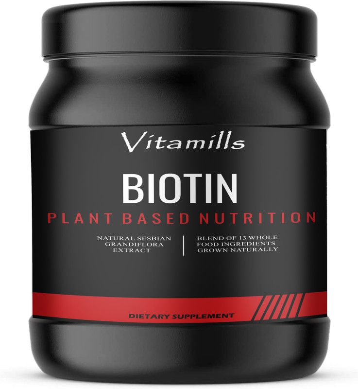 Vitamills Nutrition Plant Based Biotin 10000+ mcg For Strong Hair & Healthy Skin (S13)  (500 g)