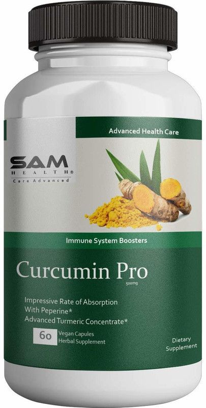 Sam Health Curcumin Pro 60 Vegan Capsules impressive rate of absorption with peperine  (60 Tablets)
