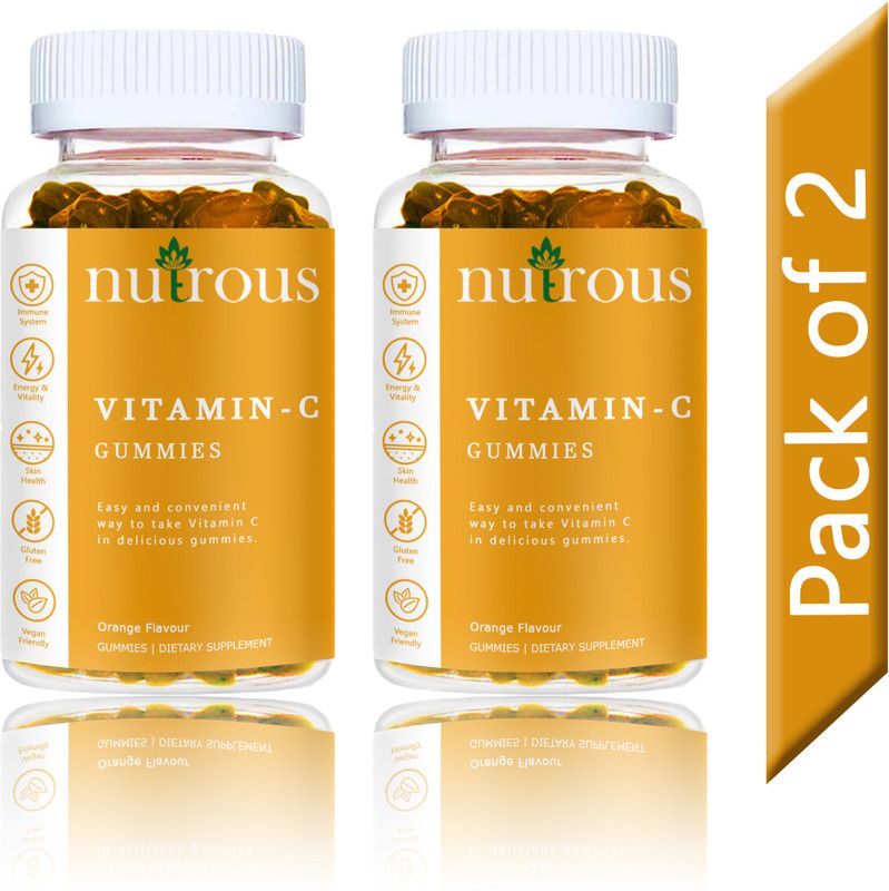 Nutrous Vitamin C Orange & Zinc for Adults & Kids, Immunity Boost, Skincare (SD42)Pro  (2 x 15 No)