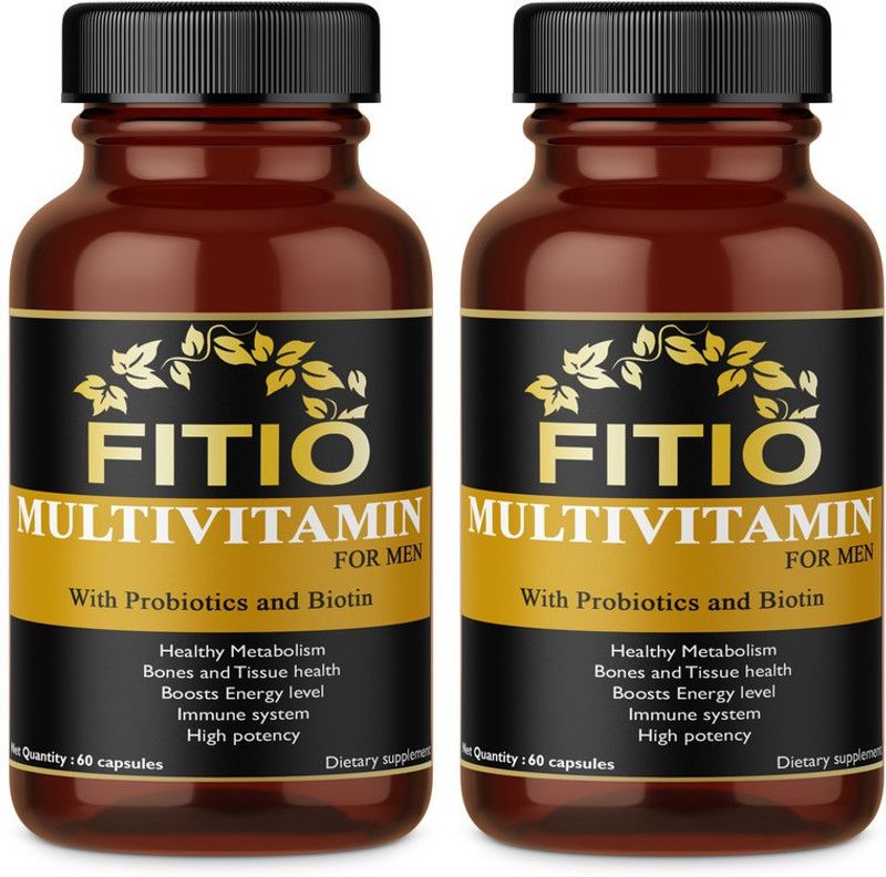 FITIO Multivitamins True Vitamins with Minerals for Men (Pack Of 2) Premium  (2 x 60 No)