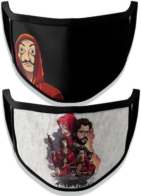 WE BLEED INDIA Salvador Dali La Casa De Papel Cloth Mask  (Free Size, Pack of 2)
