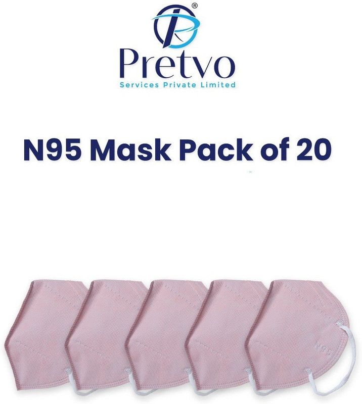 PRETVO N95 PEACH N95 PEACH Washable  (Pink, Free Size, Pack of 20)