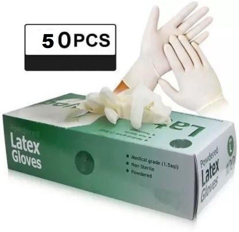 DM Eco medical glove Latex, Nitrile, Rubber Surgical Gloves Latex, Nitrile Examination Gloves  (Pack of 50)