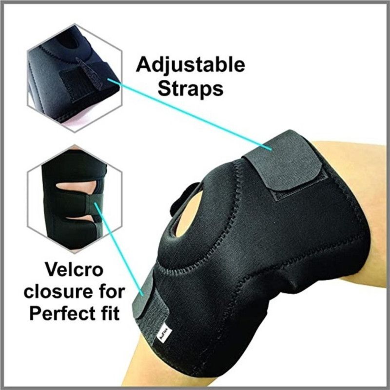 Daizicreation ADJUSTABLE- Knee Cap Joint Pain Relief, and Protection for Men and Women (Black) Knee Support  (Black)