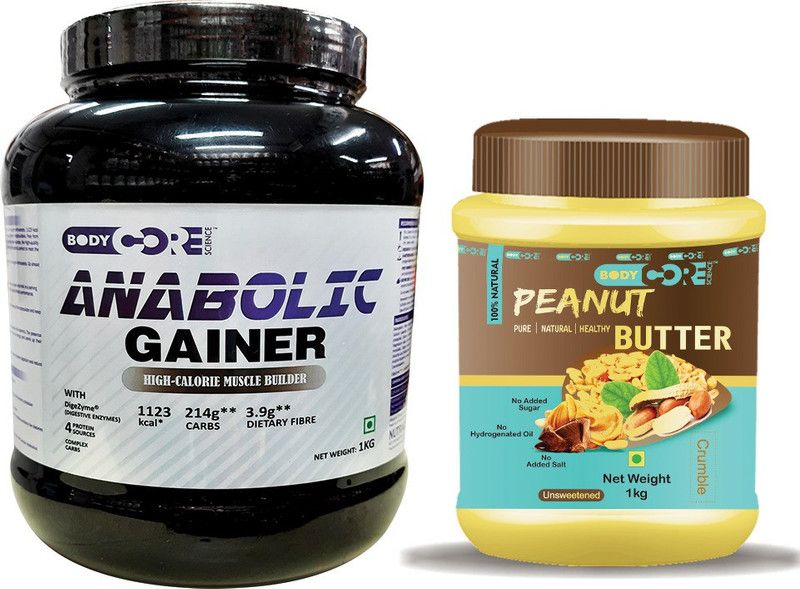 Body Core Science Anabolic Gainer Black-2Kg(Chocolate) With Peanut Butter1Kg Weight Gainers/Mass Gainers  (3 kg, Chocolate)