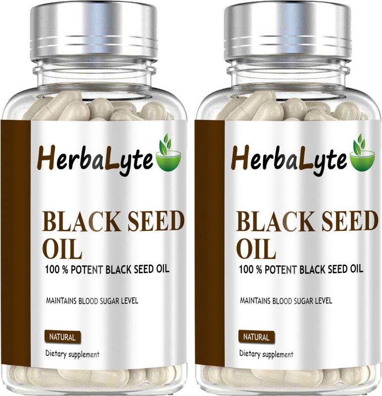 HERBALYTE Black Seed Oil, Extra Virgin Cold Pressed (G8) Premium  (120 Capsules)
